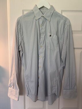 Peter Millar Light Blue Windowpane Dress Shirt